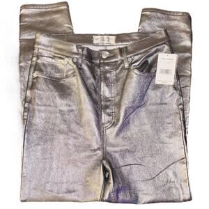 NWT FP We The Free metallic silver pants